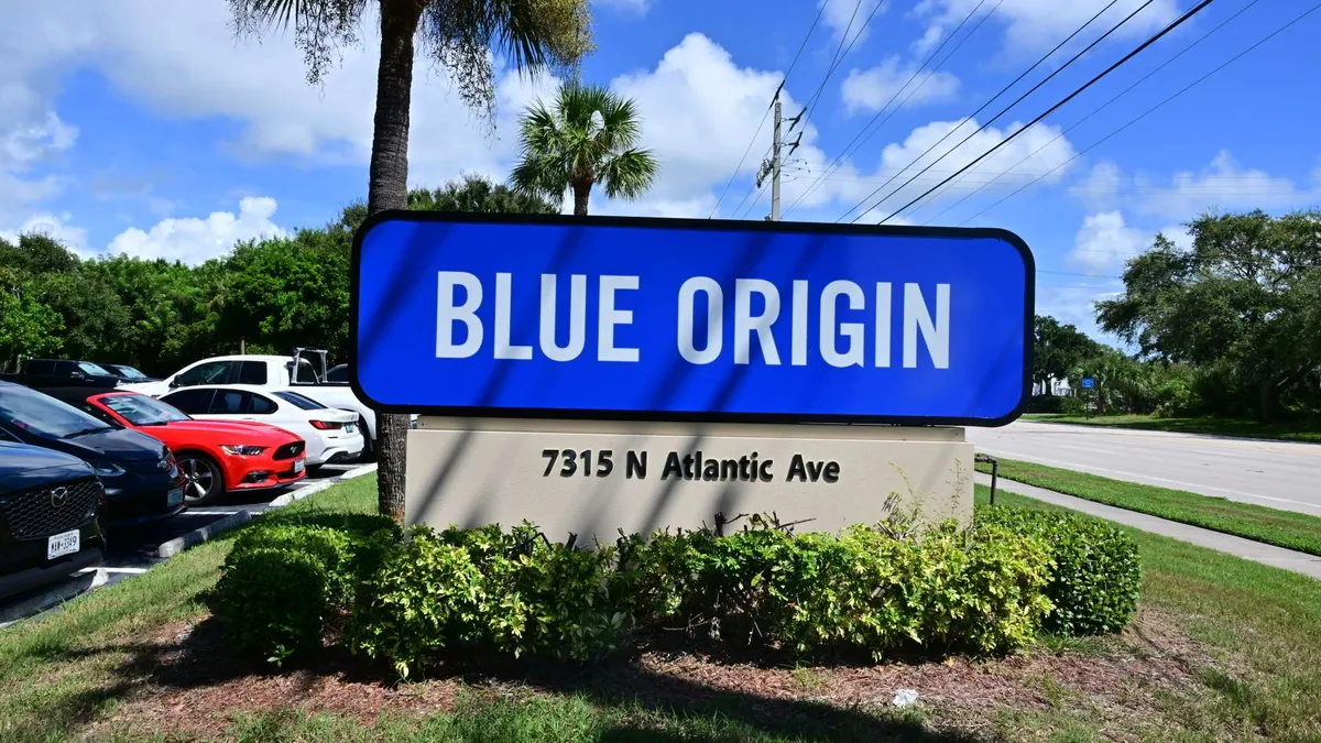Blue Origin’s gate sign on North Atlantic Avenue